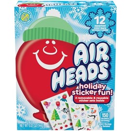Airheads Winter Holiday Sticker Book With 12 Mini Bars, Sticker Sheet, Stocking Stuffers, Christmas Gifts, Party