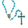 Catholic Rosary Beads with QuadLink Chain by Vatican Imports (Blue)