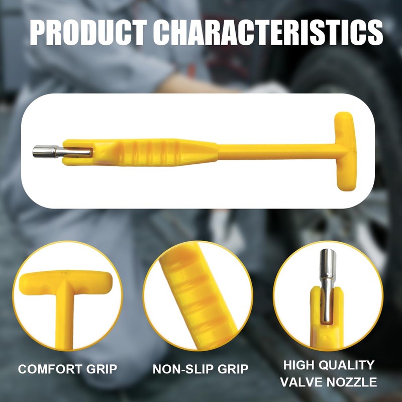 DUSCOKE Car Tire Valve Stem Puller/Installer Tool with T Handle,