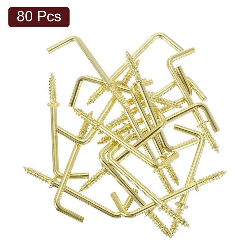 sourcing map 80 Pcs L Shape Hooks, 1-1/2 Inch Right