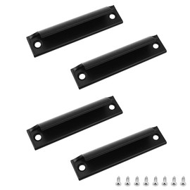 4 Pack ZONADAH 90 mm Wing Window Handles, Cabinet Handles, Aluminum Handles, Modern Door Handles, Finger Handles, Invisible Drawer Handles, Curved Cabinet Handles for Kitchen/Bedroom/Door (Black)