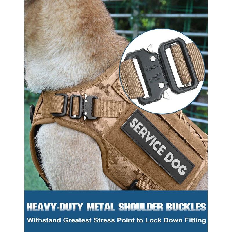 PETNANNY Tactical Service Dog Vest - No-Pull Emotional Support Harness
