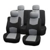 FH Group Car Seat Covers Full Set Cloth - Universal Fit Automotive Seat Covers, Low Back Front Seat Covers, Solid Back Seat Cover, Washable Car Seat Cover for SUV, Sedan and Van Gray