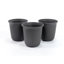 ALL in ONE 10pcs Mini Plastic Plant Flower Pots for Plants Flowers Succulents Home Office Table Decoration (S-Black)
