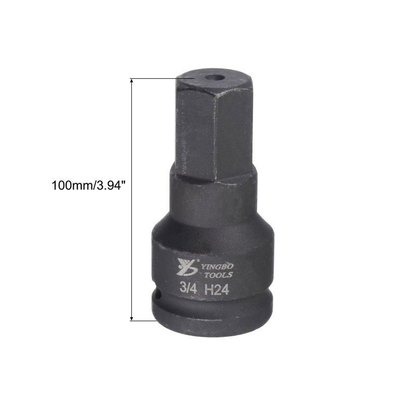 sourcing map 24mm Impact Hex Bit Socket, 3/4" Drive 80mm