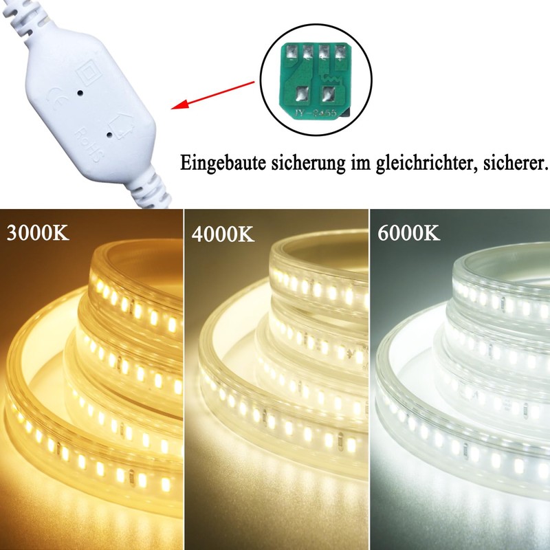 Q.Laomi LED Strip 5 m, Super Bright LED Strip 220