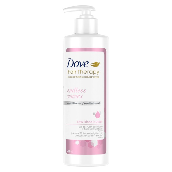 Dove Hair Therapy Endless Waves for Hydrated Waves Conditioner Moisturizing Conditioner Made With Raw Shea Butter for Up To 72H Definition 400 ml