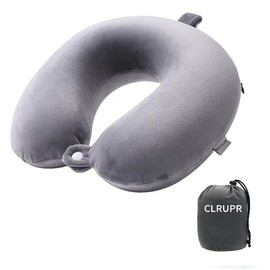 CLRUPR Travel Pillow, Memory Foam Neck Pillow- Head Neck Support Airplane Pillow for Traveling, Car, Home, Office,Outdoor Travel Pillow,Super Lightweight Portable Headrest (Gray)