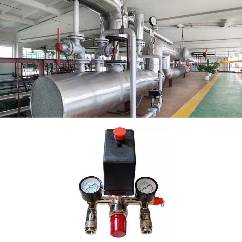 Air Compressor Pressure Switch with Dual Gauge Pump Pressure Control