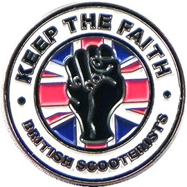 (25mm) Metal Enamel Pin Badge Northern Soul Faith British Scooter Mod Vespa Lambretta Union Jack