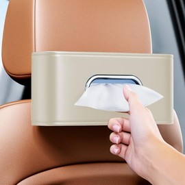Soporte para pañuelos de coche, funda grande para guardar el coche ordenado, soporte para servilletas de asiento trasero de piel sintética de alta calidad, dispensador de pañuelos para coche