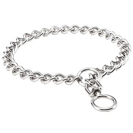 SGODA Chain Dog Training Choke Collar with Swivel, Stainless Steel, 18in, 3.0mm