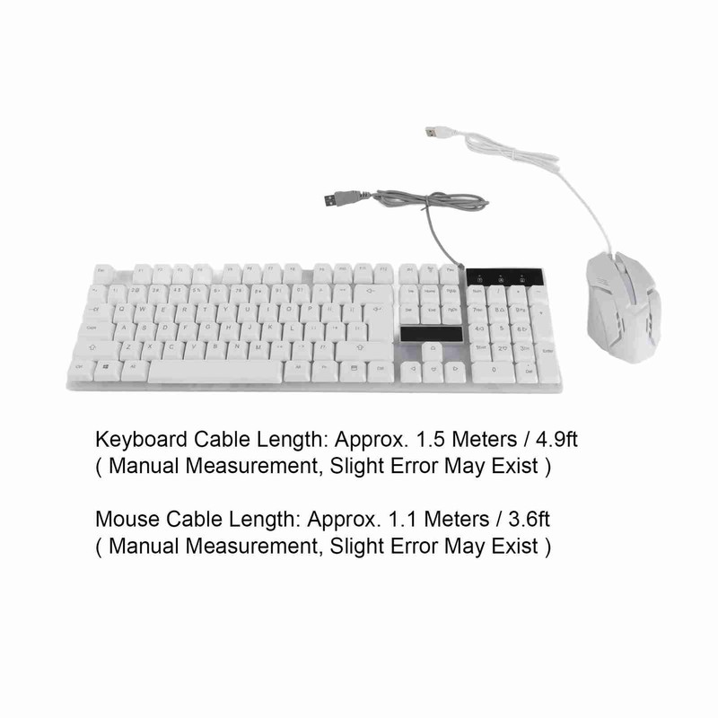 Keyboard and Mouse Combo 104 Keys RGB Backlit USB Wired