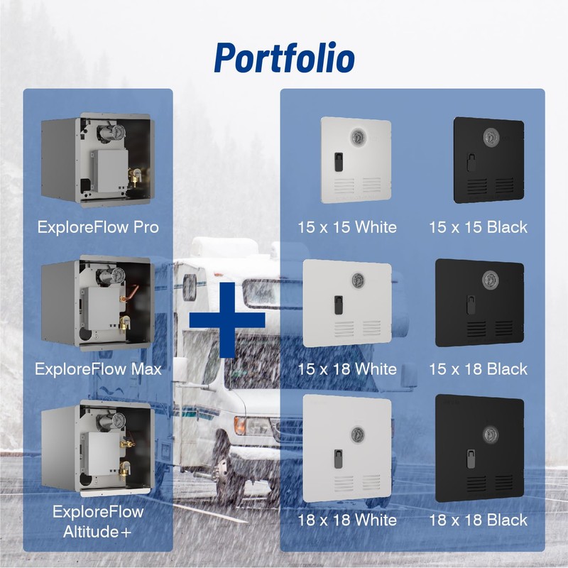 Ranein 18 x 18 Inches RV Water Heater Black Door.