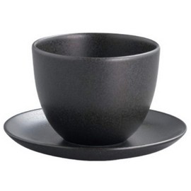 KINTO 17147 PEBBLE Cup & Saucer, 6.1 fl oz (180 ml), Black