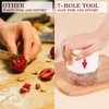 JMBTLUS Cherry Pitter, 7-Hole Long Plunger Push Button Cherry Core