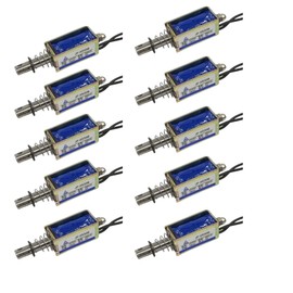 10pcs Micro DC Solenoid Valve Electromagnet DC 12V Spring Push-Pull Through Type