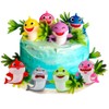SAKOLLA シャークケーキトッパー - 8パック リトルシャークファミリーケーキデコレーション 子供の誕生日パーティー ベビーシャワー用 (カラーボックス梱包)