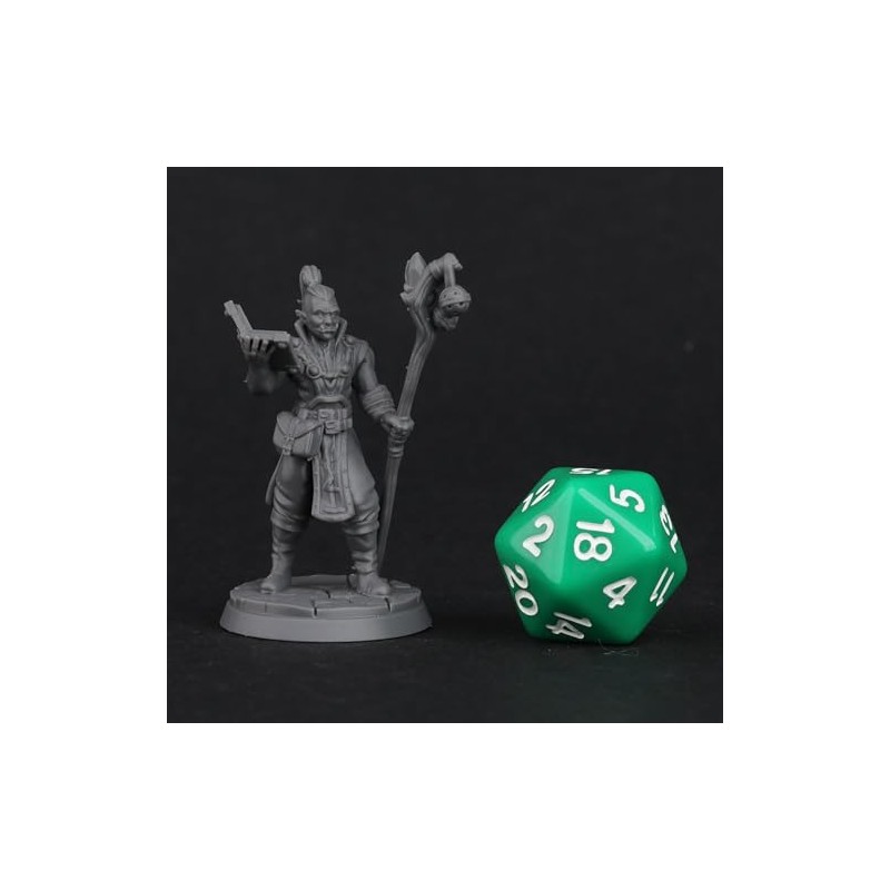Half-Orc Wizard Miniature, 28mm Scale, DND Pathfinder