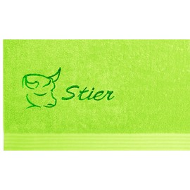 Lashuma Linz Terry Towelling Bath Towel 70 x 140 cm Constellation Taurus Design Apple Green