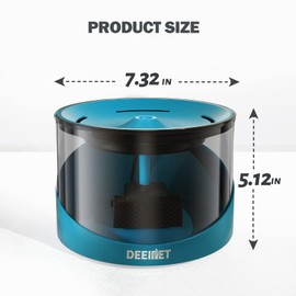 DEEIPET Cat Water Fountain, 74oz/2.2L Ultra Quiet Automatic Water Dispenser for Cats Dogs with Colorful LED Indicator, Water Bowl for Pets with Filter