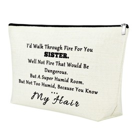 Funny Gifts for Sister Birthday Gifts Ideas 25x17CM Makeup Bag for Little Big Sister Christmas Graduation Gifts Ideas for Bestie Soul Sisters Present Makeup Pouch