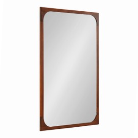 Kate and Laurel Kenai Modern Rectangle Wooden Wall Mirror, 24 x 36, Walnut Brown, Decorative Wood Rectangular Mirror for Use as Bathroom Vanity Mirror or in Living Room, Entryway, or Bedroom