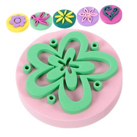 NUOBESTY Eva Painting Sponges for Kids, Flower Shapes Stamps Colorful DIY Art Supplies Ideal for Preschool and Kindergarten Crafts 6Pcs