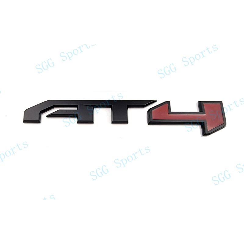 GMC 1PC Matte Black Red Rear Tailgate AT4 Emblem Badge