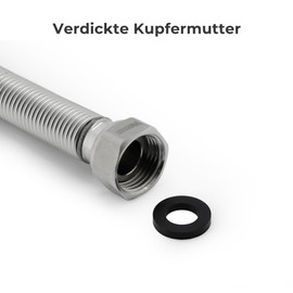 Vancoco Stainless Steel Flexible Pipe 1/2 Inch Corrugated Pipe Extendible Flexible Connection Pipe Length Adjustable from 200 - 400 mm Universal Connection Pipe