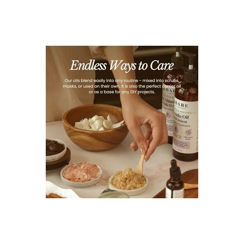 BARE BOTANICS Aceite Corporal De Almendras Dulces 100 Puro, 473