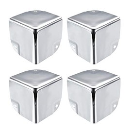sourcing map Corner Protection Edge Protection Cover Metal Box Silver Tone 50 x 50 x 50 mm Pack of 4