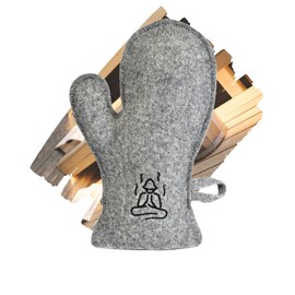 Premium Wool Felt Sauna Glove - Heat Resistant Natural Felt Glove for Finnish Russian & Traditional Saunas or Steam Rooms - Banja Accessories & Wellness Gift for Men and Women