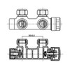 S SIENOC H-valve connection set, centre connection/radiator valves, thermostat for
