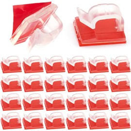 100 Pieces Cable Clips Self Adhesive Cable Wire Clips Clear Wire Holder Cord Organizer Outdoor Light Clips Mini Cable Wire Management Hooks for Home Office Wall Under Desk Cables