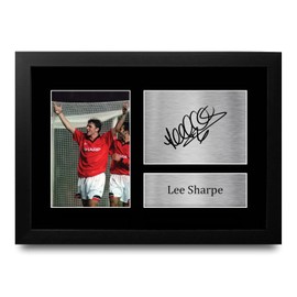 HWC Trading FR A4 Lee Sharpe Gifts Printed Signed Autograph Picture for Fans and Supporters - A4 Framed