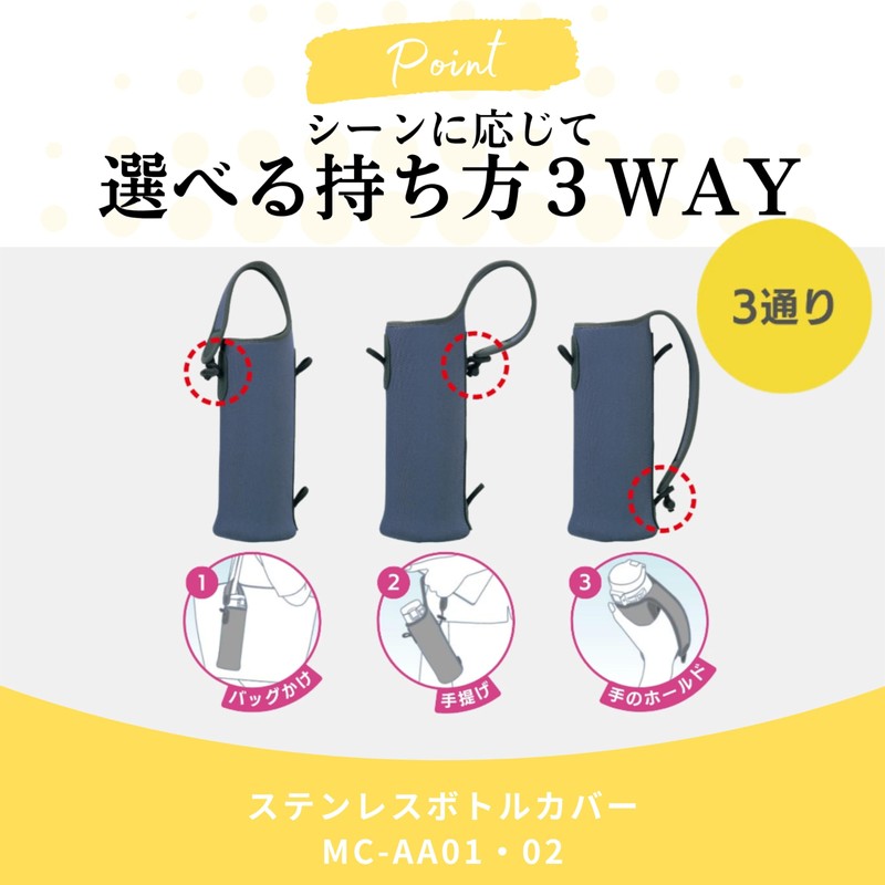 Zojirushi Mahobin MC-AA02-HA Water Bottle Cover, Medium Size for 16.2