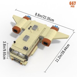 Nubee Spaceballs Eagle 5 Building Set, Space Movie Car Moc Model with Cockpit Secret Hyper-Jets Periscope Barf's Room, Birthday Gift for Fans Teens Kids 8+ (667Pcs)