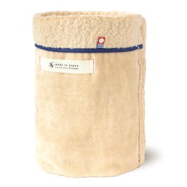Bloom Imabari Throw Blanket, Avenir, Approx. 38.6 x 27.6 inches (98 x 70 cm), Made in Japan, 100% Cotton, Washable, Reversible, Sheep-treated Throw Blanket (Beige)