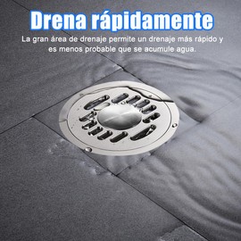 FEAWIAI Coladera Anti Olores (2 Piezas),Coladera Regadera Baño de Acero Inoxidable 120 * 120mm Redondo,con Check Anti-olores y Tapa Higiénica,Adecuado para Cocina, Alcantarillado, Baño y Aseo