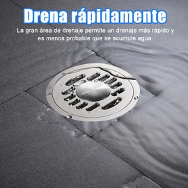 FEAWIAI Coladera Anti Olores (2 Piezas),Coladera Regadera Baño de Acero Inoxidable 120 * 120mm Redondo,con Check Anti-olores y Tapa Higiénica,Adecuado para Cocina, Alcantarillado, Baño y Aseo