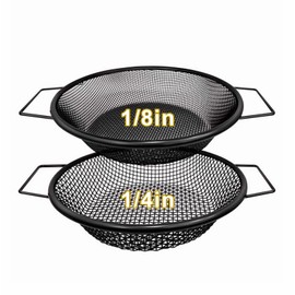 2PCS Soil Sifter for Gardening, Rock Sifter for 5 Gallon Bucket,Compost Sifter Dirt Sifter,Captures Dirt Rocks Sawdust Black Handle Upgrade Version