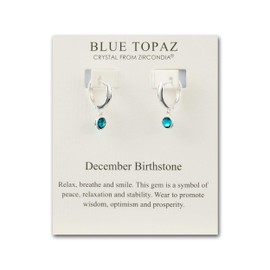 Philip Jones December Birthstone Hoop Earrings Created with Blue Topaz Zircondia® Crystals