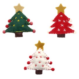3Pcs Christmas Tree Pendant Mini Wreath miniture Decoration Mini Christmas Tree Christmas Felt Crafts Christmas Charms Nativity Crafts Felt Wool Decoration Decorative Pendants