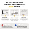 CROWN SHADES 12x12 Canopy Replacement Top - Only Compatible with