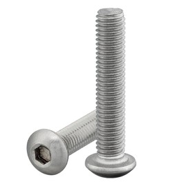 Rounded Head Screw with Hexagon Socket (ISK) According to Standard: ISO 7380-1 Rustproof Stainless Steel A2 V2A Full Thread Half Round Head Screw Pan Head Screw Lens Screw (Pack of 10, M5 x 25 mm)