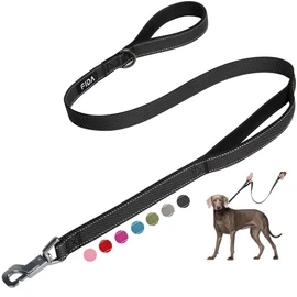 Fida Leash for Dogs, Long Lead, 2 Handles, Soft Pad, For Small Dogs, Medium Dogs, Large Dogs, Pets, Training Leash Night Reflections (4.7 ft (1.2 m), Black)