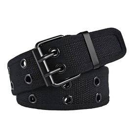 JazRvr Rivet Belt Women's Stylish Double Hole Belt for Men and Women, Versatile for Work, Leisure and Party, 120 cm Length, 4 cm Width