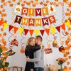 GIVE THANKS Paper Banner Triangular Bunting Maple leaf Garland Plastic