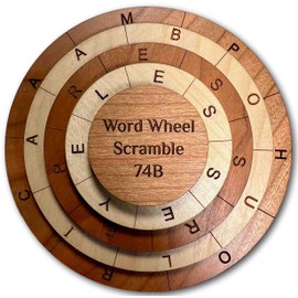 Word Wheel Scramble 74B Wooden Puzzle Word Search Challenges